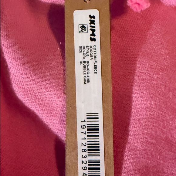 💖SKIMS COTTON FLEECE JOGGERS SWEATPANTS IN BUBBLEGUM XL NEW WITH TAGS - Picture 6 of 14